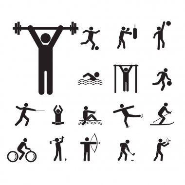 Spor simgesi oynayanlar Set siyah. Vektör