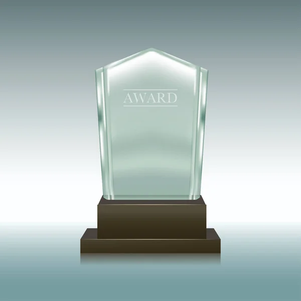 Vidrio realista o panel de premios de cristal. Vector — Vector de stock