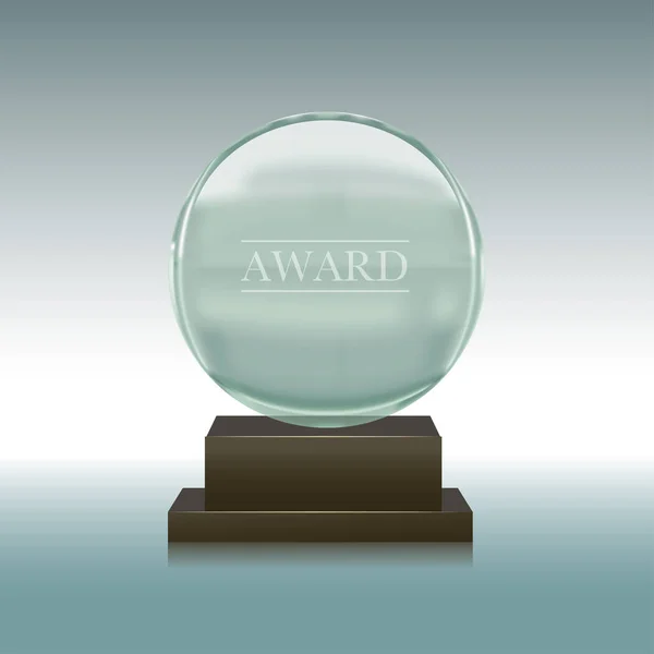 Reális üveg vagy lemez Crystal díjat. Vektor — Stock Vector