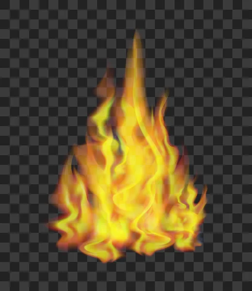 Feuer auf transparentem Hintergrund. Vektor — Stockvektor