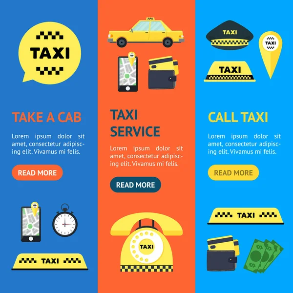 Taxi vervoer Service ingesteld. Vector — Stockvector