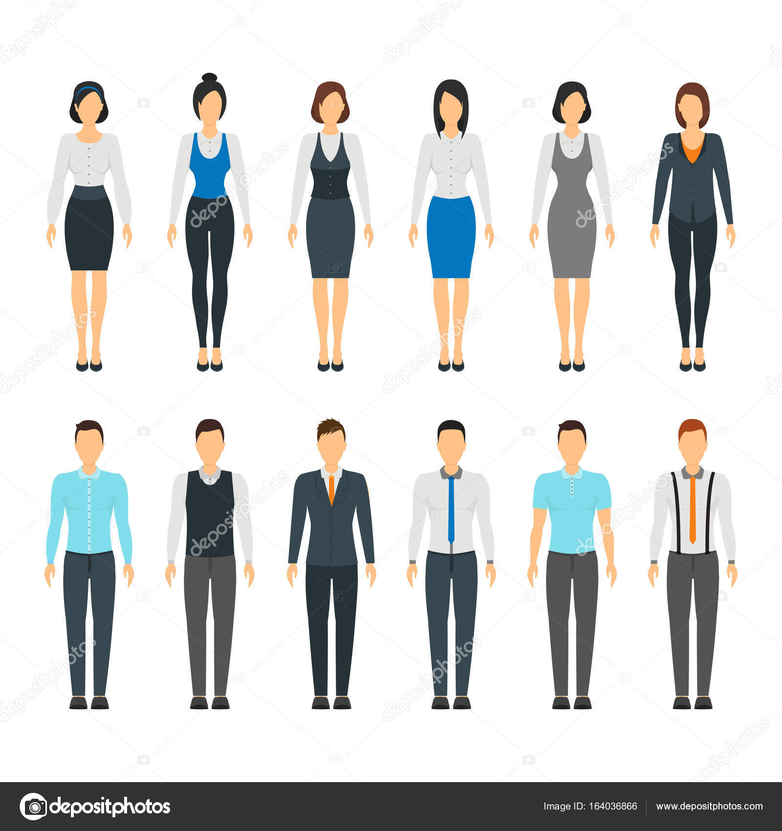 Cartoon Business People Set Staff Dress Style. Vector Stock Vector Image by ©bigmouse #164036866 Cartoon Business People Set Staff Dress Style. Vector Stock Vector Image by ©bigmouse #164036866