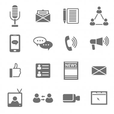 Sosyal Medya Icons Set siyah. Vektör