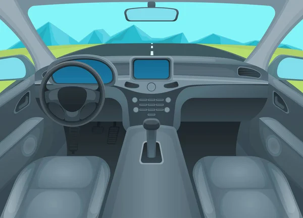 Interior del coche o Auto Interior. Vector — Archivo Imágenes Vectoriales