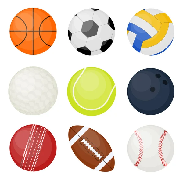 Set de pelotas deportivas. Vector — Archivo Imágenes Vectoriales