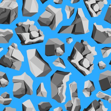 Kayalar ve taşlar arka plan deseni üzerinde mavi bir çizgi. Vektör