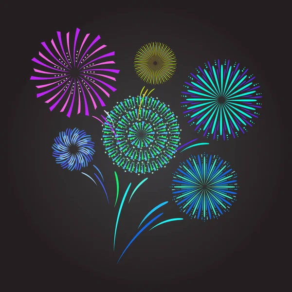 Feux d'artifice couleur. Vecteur — Image vectorielle