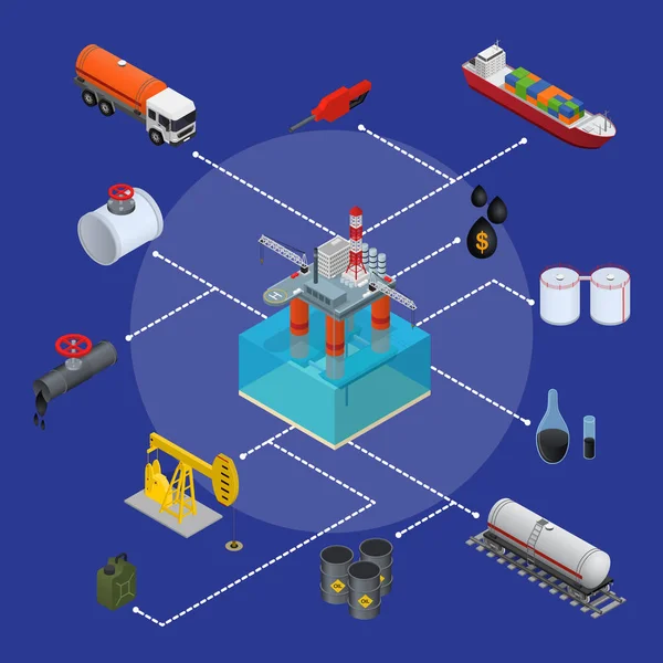 Oil Industry and Energy Resource Concept (en inglés). Vector — Vector de stock