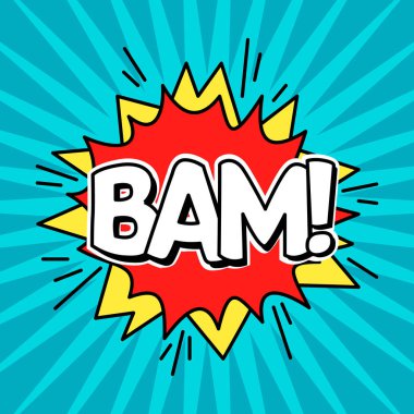 Komik konuşma balonu etkisi Bam. Vektör