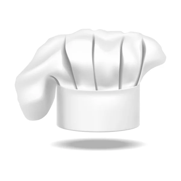 Chapéu branco Chef detalhada realista em um fundo. Vetor — Vetor de Stock