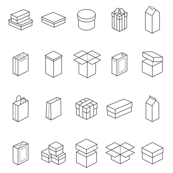 Набор икон "Тонкая линия". Вектор
