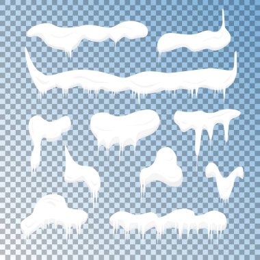 Frost soğuk kar kapaklar ayarlamak. Vektör