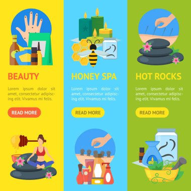 Çizgi film alternatif tıp afiş Vecrtical küme. Vektör