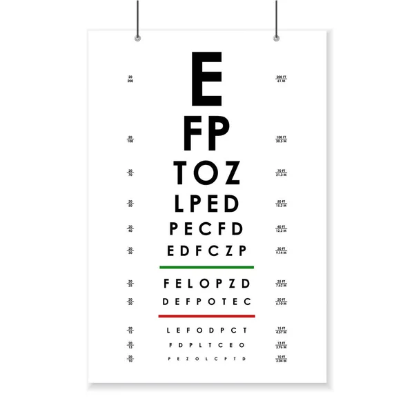 Poster Card of Vision Testing for Ophthalmic. Vecteur — Image vectorielle