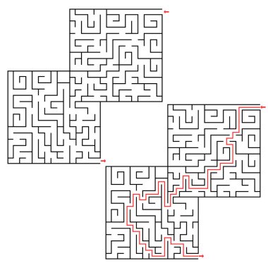 Labirent muamma geometrik labirent Maze. Vektör