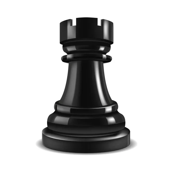 Реалистичный 3d Chess Black Rook. Вектор — стоковый вектор