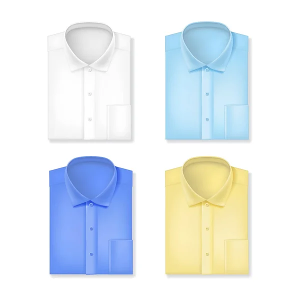 Conjunto de camisas clásicas 3D realistas. Vector — Archivo Imágenes Vectoriales