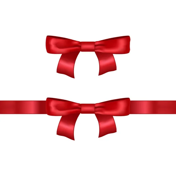 Realistic Detailed 3d Red Bow. Vector — Stock Vector