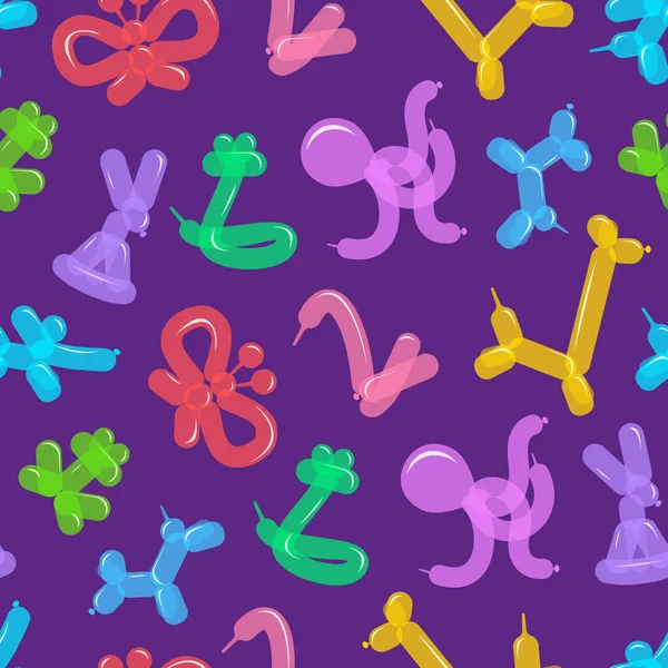 Animal Balloon Background Pattern on a Purple . Vector — Stock Vector