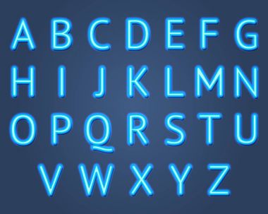 Gerçekçi detaylı 3d Neon ışıkları işaretleri ayarlayın. Vektör