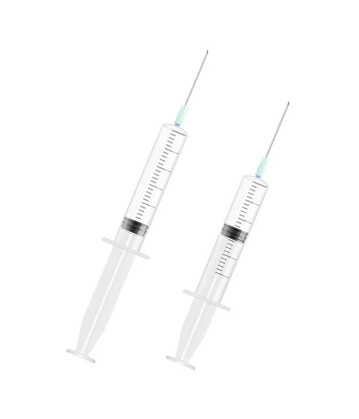 Realistic Detailed Syringe Set. Vector — Stock Vector