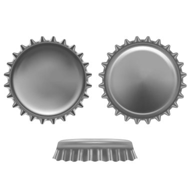 Bir bira şişesi gerçekçi detaylı Metal kap. Vektör
