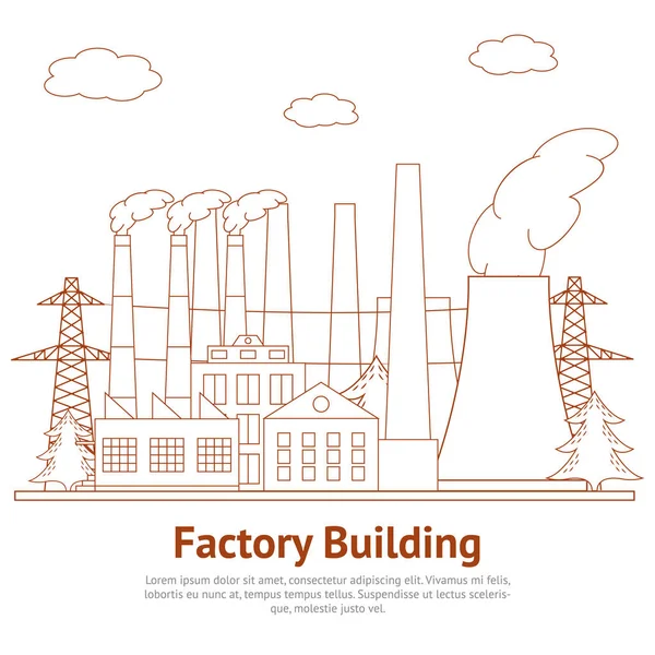 动漫工厂建筑行业名片海报。矢量 — 图库矢量图片
