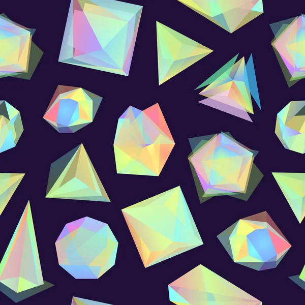 多角形の色ガラス透明な図形背景パターン。ベクトル — ストックベクタ