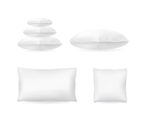 Refleic Detailed 3d Template Blank White Pillow Mock Up Set. Вектор — стоковый вектор