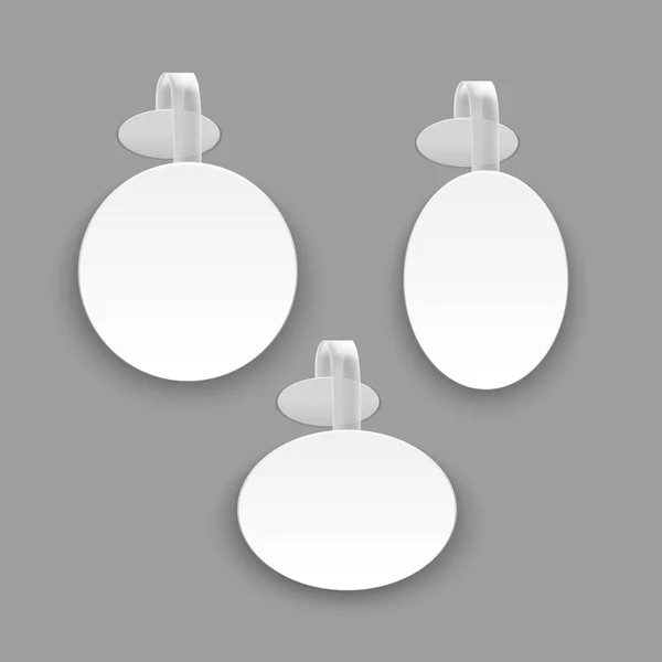 Realistische Vorlage leere weiße runde Werbung Wobbler-Set. Vektor — Stockvektor