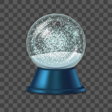 Gerçekçi 3d kar küresi ayrıntılı. Vektör