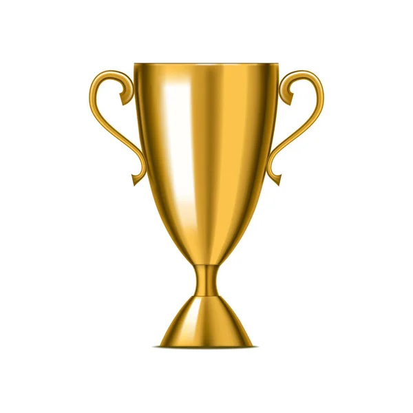 現実的な詳細な 3 d の勝者黄金の杯。ベクトル — ストックベクタ