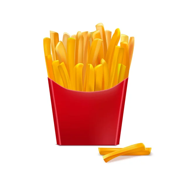 Realistische detaillierte 3D Pommes frites. Vektor — Stockvektor