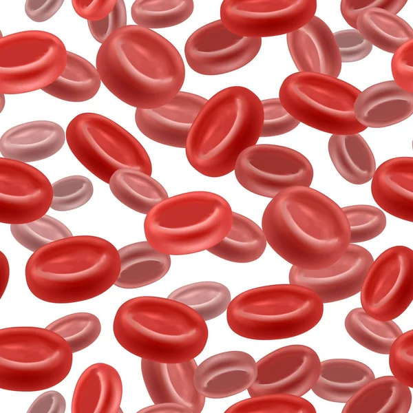 현실적인 혈액 적혈구 원활한 패턴 배경입니다. 벡터 — 스톡 벡터