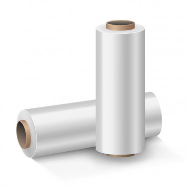 Gerçekçi detaylı 3d kaydırma plastik streç Film ayarla. Vektör
