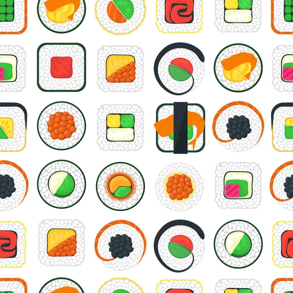 Sushi nahtlose Muster Hintergrund. Vektor — Stockvektor