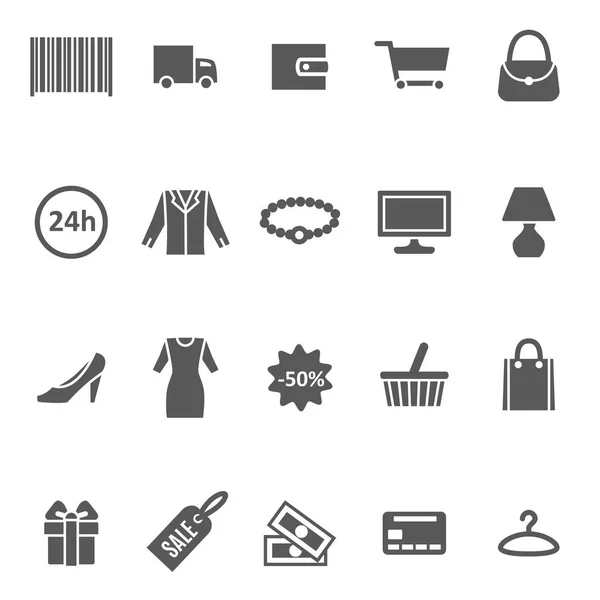 Conjunto de iconos de compras de Cartoon Silhouette Black. Vector — Vector de stock