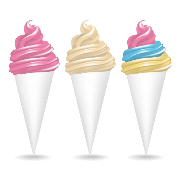 Set de helados detallados realistas. Vector — Vector de stock