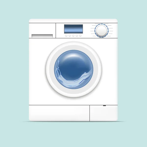 現実的な詳細な 3 d 洗濯機。ベクトル — ストックベクタ