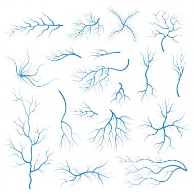 Çizgi film mavi nehir küme. Vektör