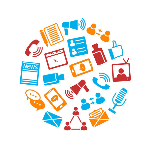 Social Media Round Design Template. Vector