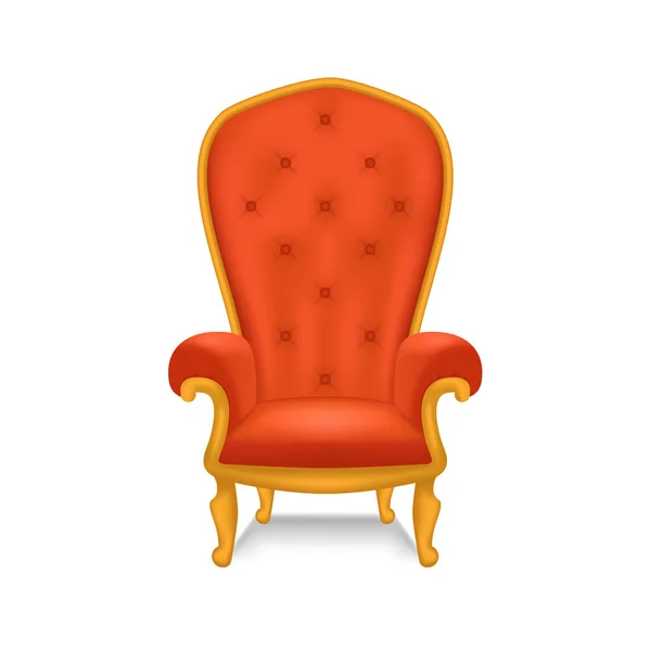 Realistische detaillierte 3D luxuriöse antiquarische Sessel. Vektor — Stockvektor