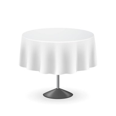 Gerçekçi detaylı 3d boş yuvarlak masa. Vektör