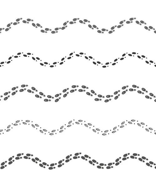Set di impronte nere Silhouette. Vettore — Vettoriale Stock