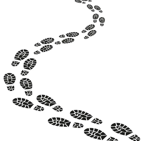 Black Footprints Silhouette Set. Vector — Stock Vector