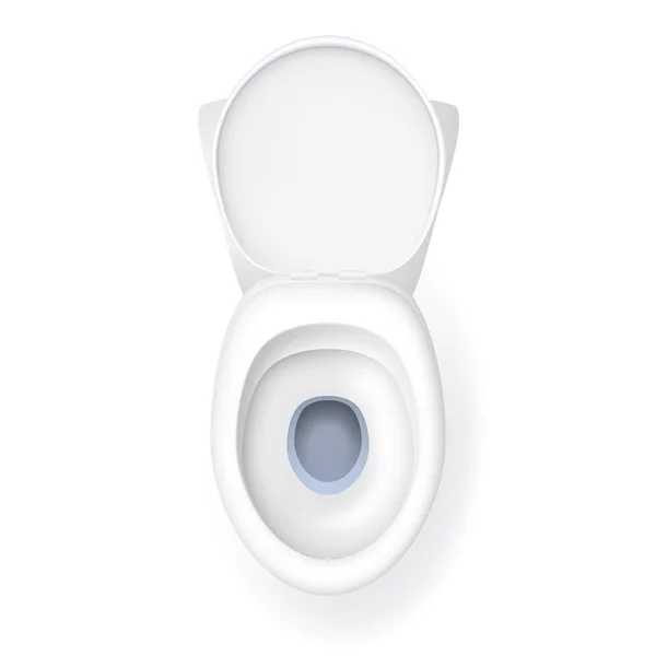 Realistische gedetailleerde 3D-witte keramische Toilet Bowl bovenaanzicht. Vector — Stockvector