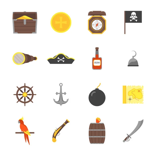 Cartoon Pirate Sign Icons Set. Вектор — стоковый вектор