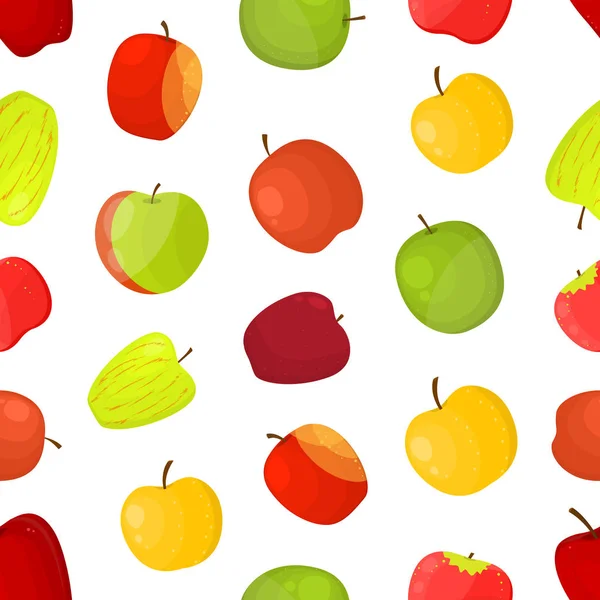 Яблука Різні різновиди Безшовний Візерунок Тло. Векторні — стоковий вектор