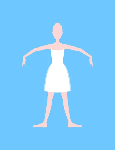 Cartoon Basic Ballet Position (en inglés). Vector — Archivo Imágenes Vectoriales