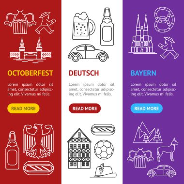 Almanya ince çizgi Icon Set sembolü. Vektör